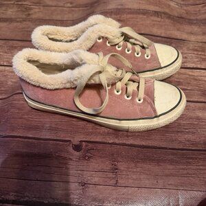M General Ming Jiang Pink Velvet Fur Lined Sneakers 7